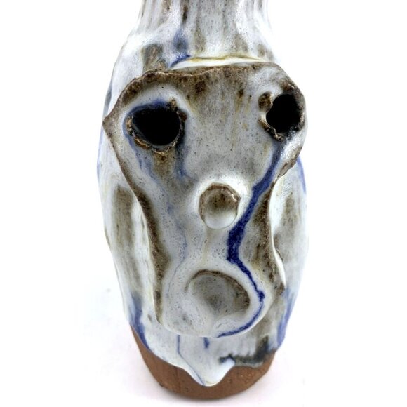 Art Pottery Face Vase Porcelain Ceramic Scream Face Hand Crafted 5.5" - Picture 2 of 7